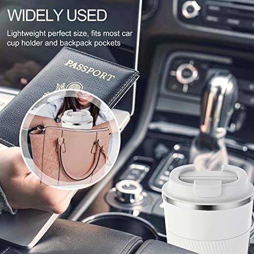 GEMFUL 380ml Insulated Travel Coffee Mug Stainless Steel Coffee Cup 2pack — view 6