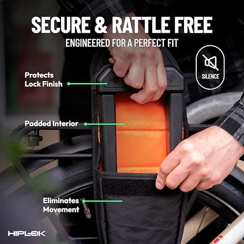 Hiplok D1000 Carry Pouch - Bike Lock Bag for D1000 Anti-Angle Grinder Lock - Handlebar, Frame and Pannier Rack or Belt Carry - Water Repellent Bicycle Lock Bag — view 3