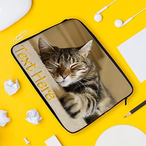 Personalised Tabby Cat Tablet Sleeve Laptop Case Adults iPad Zip Pouch Protective Carry Travel Bag Kittens Birthday Gift ST824 (Large 14" – 15.6") — view 2