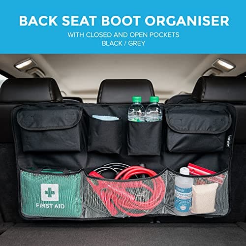Hillington Car Backseat Storage Bag With Pockets And Fastening Flip Cover Waterproof Collapsible Foldable Multiple Pockets Shopping Cleaning Tidy Trunk Organiser Kick Mat — view 2