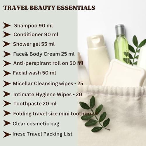 Travel Toiletries Set for Women –13-Piece Mini Toiletries, TSA Approved, Leak-Proof Travel Bag, Travel Toiletry for Holiday or Hospital Over Night Stay — view 2