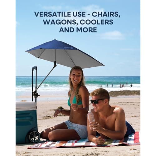 Versa-Brella Adjustable Umbrella with 360 Degree 3-Way Swivel, UPF 50+ Lining for Chairs, Lightweight & Easy Set Up, 107cm, For Beach, Camping, Outdoor Patio,Sports Activities and Strollers- Black — view 2