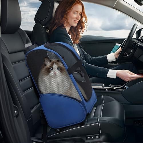 joukares 3-in-1 Portable Pet Carrier, Cat Backpack with Ventilation, Pet Stroller with Wheels & Telescopic Handle, Pet Carrier on Wheels, Carriers & Travel Products for Dogs & Cats Royal Blue — view 2