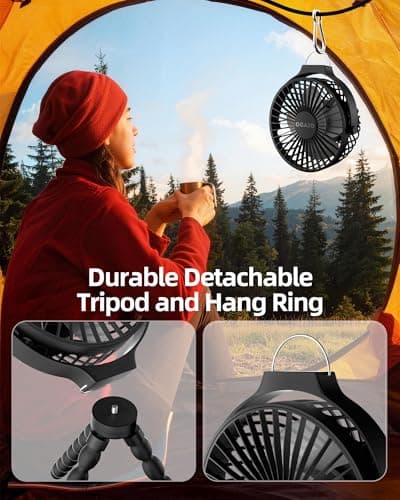 OGAJO Portable Pram Fan Rechargeable Clip-On Fan Personal USB Desk Fans — view 5