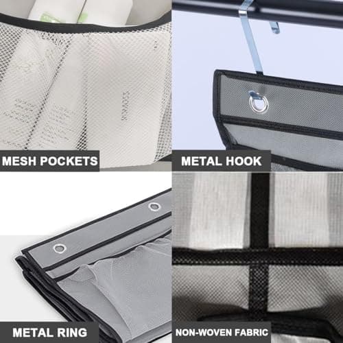 Cragmut 2 Pack Over Door Storage Organiser, Hanging Storage Organizer with 5 Mesh Pockets Large Capacity Back of Door Storage for Bedroom, Bathroom, Closet — view 3