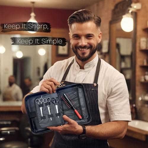 Eson Barber Tools Carry Case - Authentic Lockable Large Capacity Hair Dressing Kit Carry Case - Premium Barber Backpack for Professionals-Secure Hairdresser Tool Storage for Travel (Black) — view 3