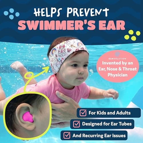 Earvolution Floating Putty Buddies Ear Plugs for Swimming - Invented by an Ear Physician - Moldable, Premium, Silicone - Floats on Water - Waterproof - Made in The USA - 3 Pack - Hot Pink — view 2