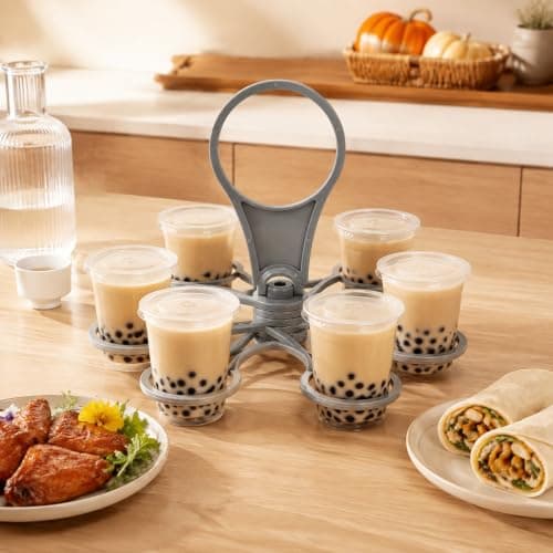 2 Pack Kaaeiccr Drinks Carrier, Foldable 6 Cup Holder, Holiday Drink Holder — view 5