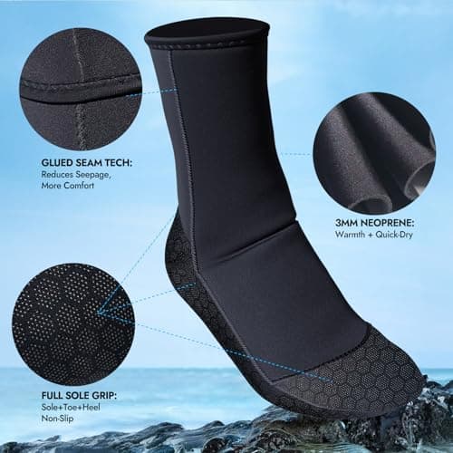 PAWHITS Wetsuit Socks, 3mm Thermal Neoprene Socks for Men Women — view 4