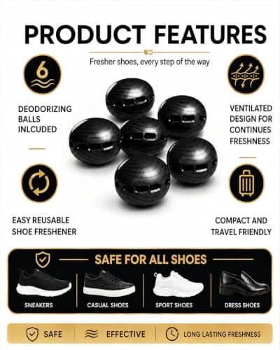 Shoe Deodorizer Balls Greed Long-Lasting Boot Smell Remover by Perfa — view 2