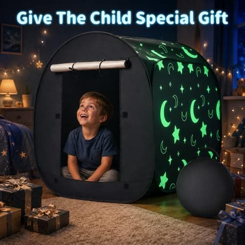 Normodic Sensory Tent, Blackout Sensory Tent for Kids, Pop Up Black Out Den for Autism, Calm Down Corner for Autistic Children Anxiety Relief with Travel Bag, Play and Relax Corner (Round) — view 4