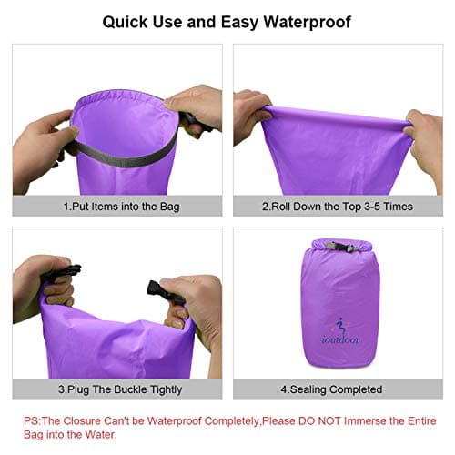 ioutdoor Dry Bag Set 2L+5L+10L Waterproof Small Lightweight Dry Bag(Purple) — view 6
