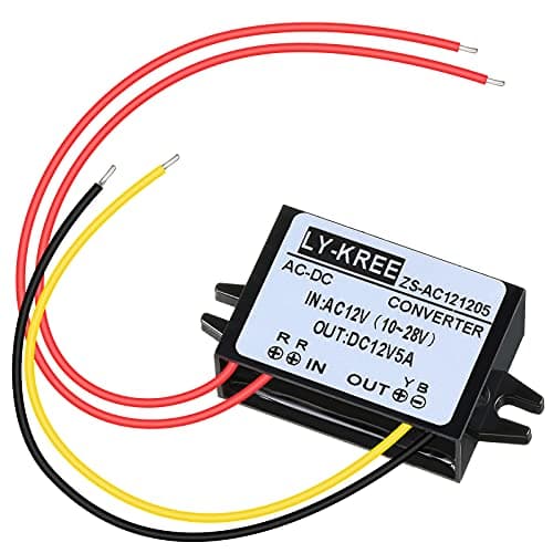 Fiada AC to DC 12V 5A Converter, Waterproof Regulator 10-28V Input