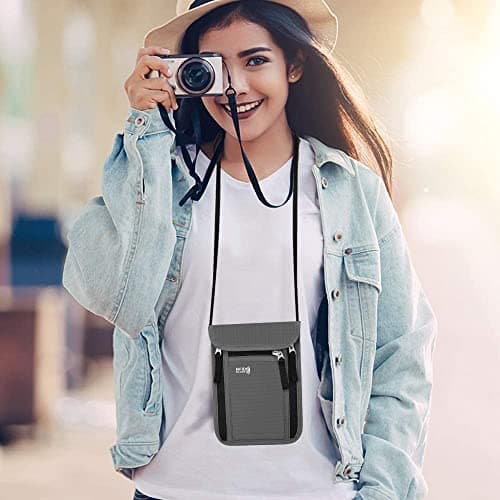 KEAFOLS Travel Wallet Passport Holder for Women and Men. RFID Blocking Passport Wallet Travel Wallet Organiser (Grey) — view 4