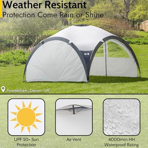 Trail Steel Dome Gazebo with Zip-Away Sides, Carry Bag, 3.5m x 3.5m — view 6