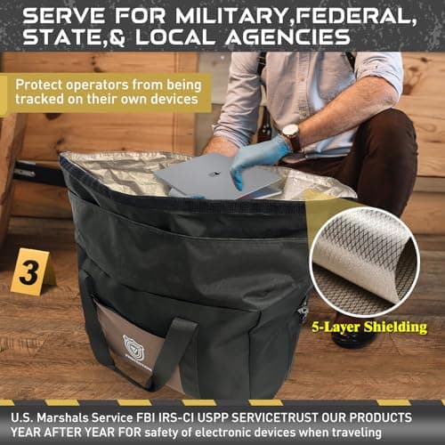 Faraday Duffel Bag Military-Grade RF Shielding for Large Electronics & Mobile Devices Travel Protection Signal Isolation Data Privacy — view 5