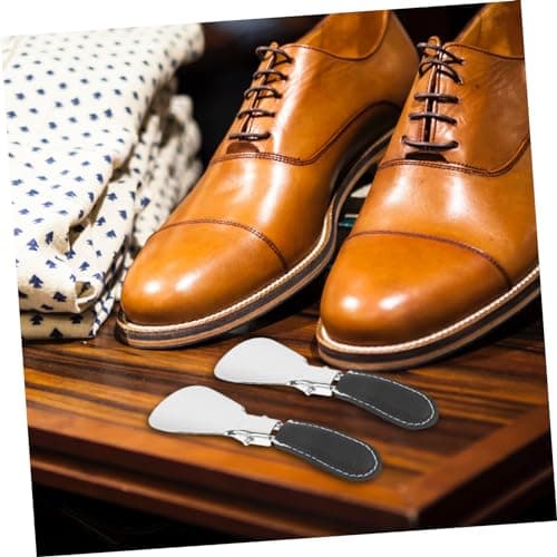 COLLBATH 2pcs Stainless Steel Folding Travel Shoehorns with Pu Cover — view 5