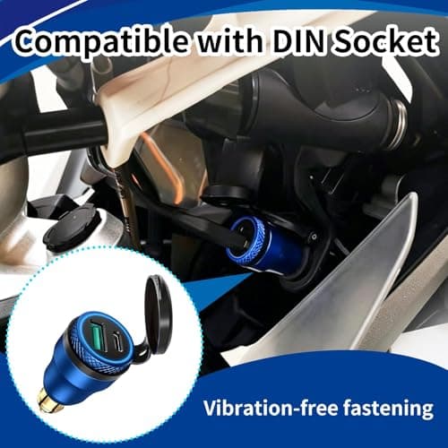 30W Motorcycle USB Charger DIN Plug Type C+USB A Fast Charging Adapter — view 4