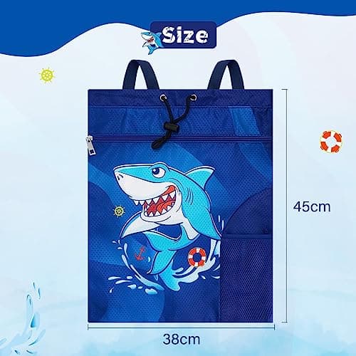 WAWSAM Kids Drawstring Gym Bag with Zippered Pocket and Water Bottle Pocket — view 4