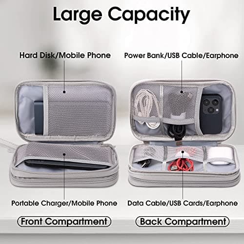 Arae Travel Essentials Electronic Organizer Double Layer - Gray, M — view 3
