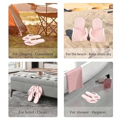 Bronvaulta Foldable Slippers, Water Friendly Design, Lightweight, Blue L — view 4