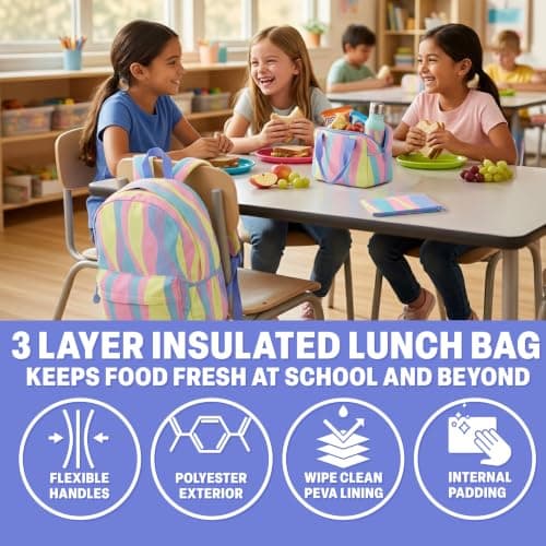 Get Trend Girls Backpack Set, 4 Pcs Swirl Corduroy School Bag — view 4