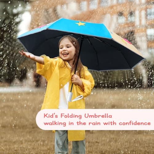 Unicorn Kids Folding Umbrella, Windproof Automatic Travel Umbrella for Girl — view 3