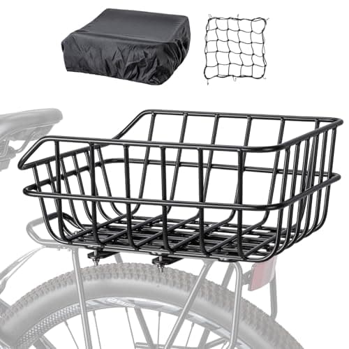 CXWXC Rear Bike Basket - Rear Mount Aluminium Bike Basket Large Capacity