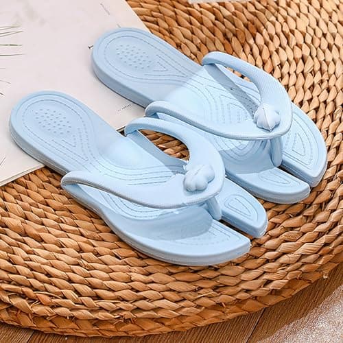 Momolaa Size 3.5 Eva Disposable Foldable Flip Flops, Pedicure Slippers Anti-Slip Spa Slippers for Travel Salon, EVA Foam Sandals for Women, and Men B01_Sky Blue — view 4