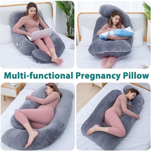 AS AWESLING Pregnancy Pillow, Nursing, Support and U Shaped Full Body Pillow for Pregnant Women with Removable Cover (PURPLE) — view 6
