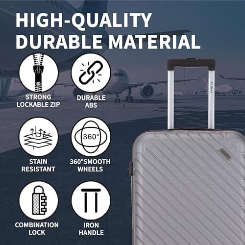 FLYMAX 32" Extra Large Suitcase 4 Wheel Lightweight Suitcases Luggage Hard Shell ABS Travel Case Hold Check in Fits 23kg - 35kg + 3 Digit Lock + 1 Year Warranty 125 Litre Capacity — view 4