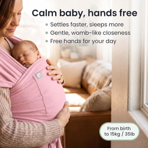 Trekki Pocket Wrap™ Baby Sling Carrier, Newborn to Toddler, Rose — view 2