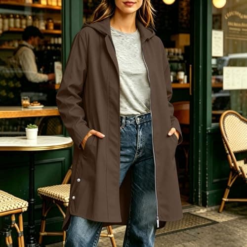 Womens Waterproof Jackets Ladies Rain Coat Lightweight Windbreaker — view 2