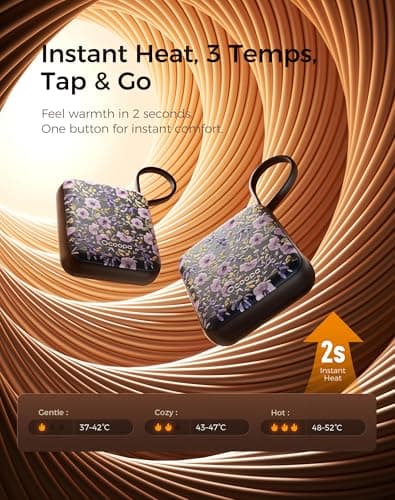 OCOOPA Hand Warmers Rechargeable 2 Pack, 7Hrs*2 Long Heat, 0.6" Ultra Slim Fits Pocket Gloves, 3 Heat Levels, UL Certified Electric Handwarmer, Gifts for Christmas,Winter Essential,UT5 Nano — view 3