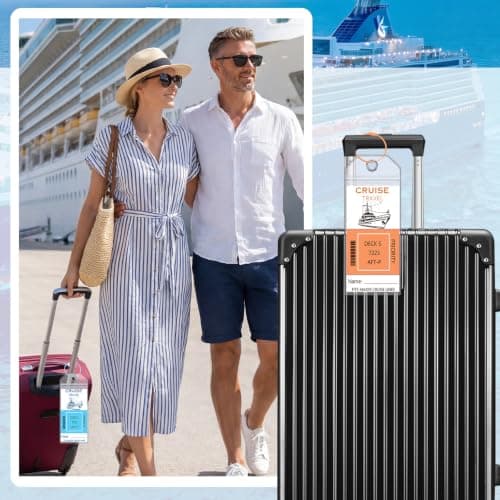 10 Pack Cruise Luggage Tag Holders, Waterproof PVC with Steel Loops — view 6