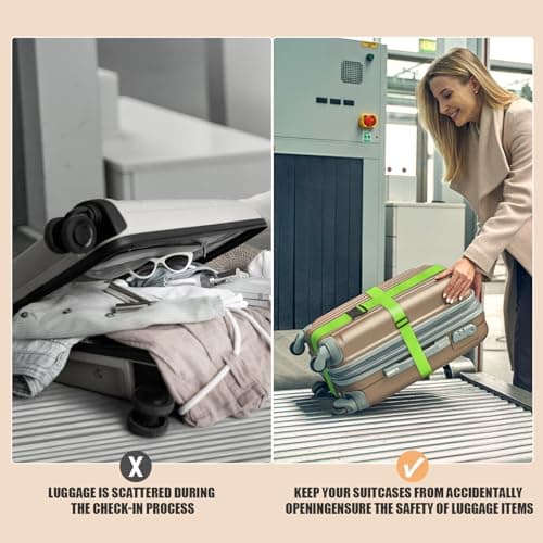 Ninmaofly 4 Pcs Luggage Straps for Suitcases, Adjustable Suitcase Straps — view 5
