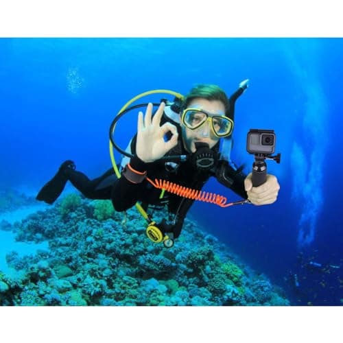 Action Camera Non-Slip Handler Floating Hand Grip Holder Mount w/Steel-cored Safety Strap for GoPro Insta360 Akaso Underwater Camcorder Scuba Diving Snorkeling Surfing Rafting Kayaking Selfie Stick — view 6