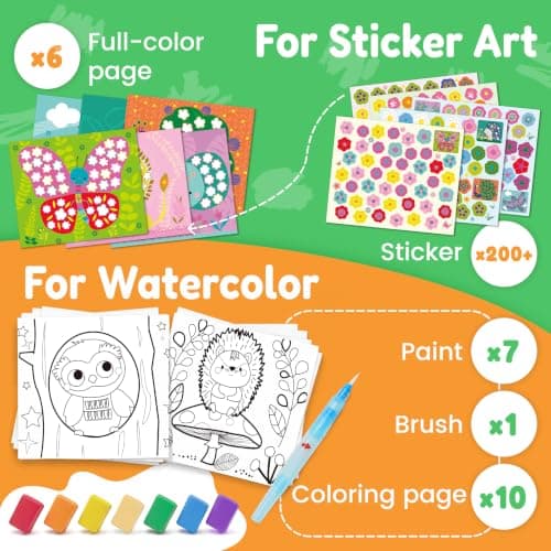 JoyCat Paint with Water Coloring Books & Creative Sticker(Animals) — view 5