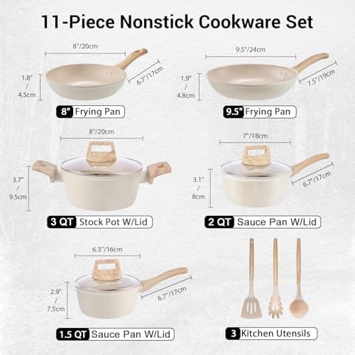 M MELENTA Pots and Pans Set Non Stick, Induction Hob Pan Set, Saucepan Set — view 2