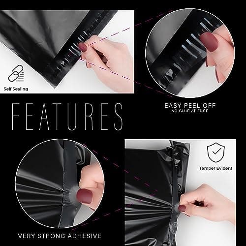 MXtore 20 Black Postage Bags 14x19 Parcel Mailing Shipping Bags Vinted — view 3