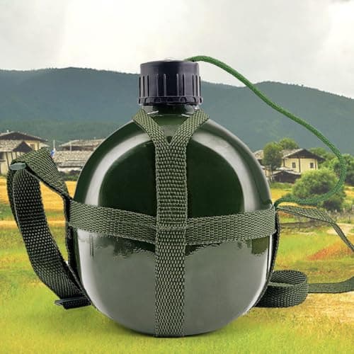 Vintage Aluminum Canteen – Aluminum 1L 18x14cm 2L 21x16.5cm — view 2
