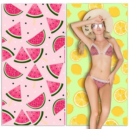 Lubibi Beach Towel,2 Pack,Microfiber,Oversized,Sand-Free,for Kids Adults