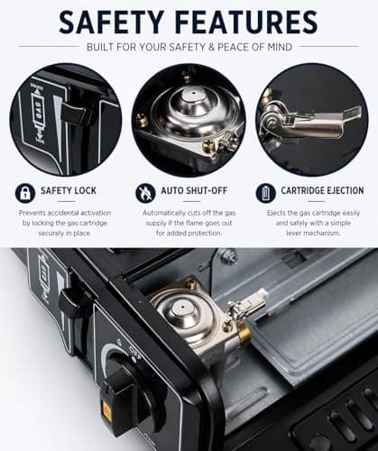 Greenfields Portable Camping Stove Gas Cooker with Piezo Ignition, Compact Butane Burner with Carry Case, Adjustable Flame Outdoor Cooking Stove Camping Picnic Travel (Camping Stove + 4 Butane Gas) — view 5