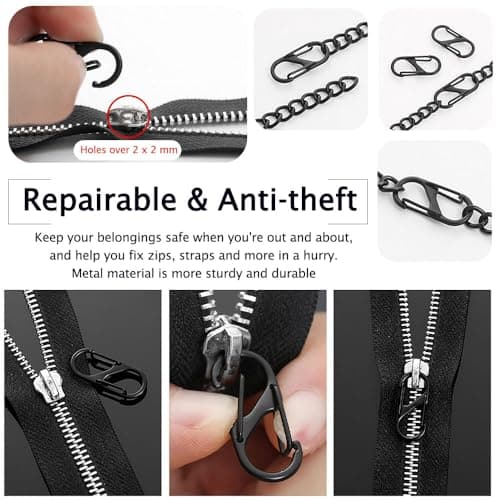 Belegao 2 Sizes Zipper Lock Clips 12PCS Dual Opening Anti-Theft Deterrent — view 4