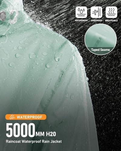 Outdoor Ventures Women's Raincoat Waterproof Rain Jacket Foldaway Hood — view 5