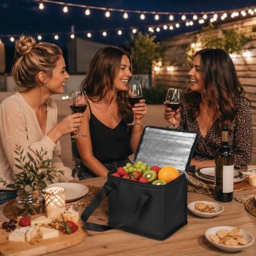 ALLGAYER Black Small Cool Bag Foil Insulated Lunch Cooler Box 1 Pack — view 5