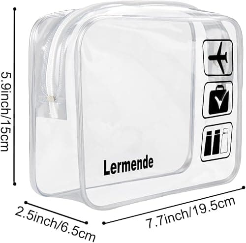 Lermende Clear Toiletry Bag TSA Travel Makeup Bags Luggage Pouch 3pcs — view 2