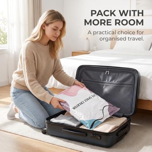 3-Pack No Pump 3D Vacuum Storage Bags, Reusable Compression Bags, Compact Travel Storage, Wardrobe Organisation, Duvet Protection, Seasonal Clothing Storage, 50x70cm — view 5