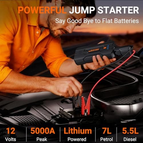 JDMCAR Jump Starter Power Pack - 5000A Portable Car Battery Booster — view 2