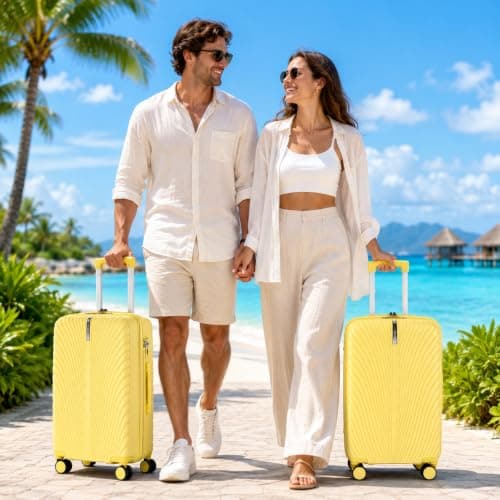 Fly Kite Luggage Carry On Cabin Suitcase 50 x 33 x 19 cm, 18 inch - 100% Polypropylene Hard Shell Aluminium Trolley Handle Real TSA Secure Lock 3 Digit 360° Smooth Detachable Wheels Yellow — view 5